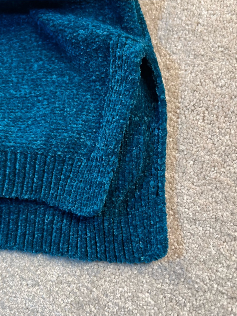 Apt 9 Sweater V Neck Blue Chenille NWT Soft Comfy Pullover Casual Women's Large - Picture 7 of 10